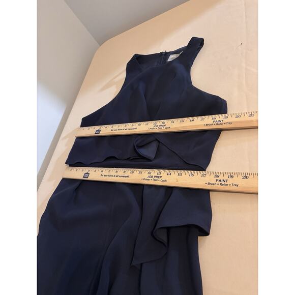 ASOS Bridesmaid's Maxi Dress Womens 12 Navy Lagenlook Fairy Goth Y2K Cape Top - Picture 14 of 15